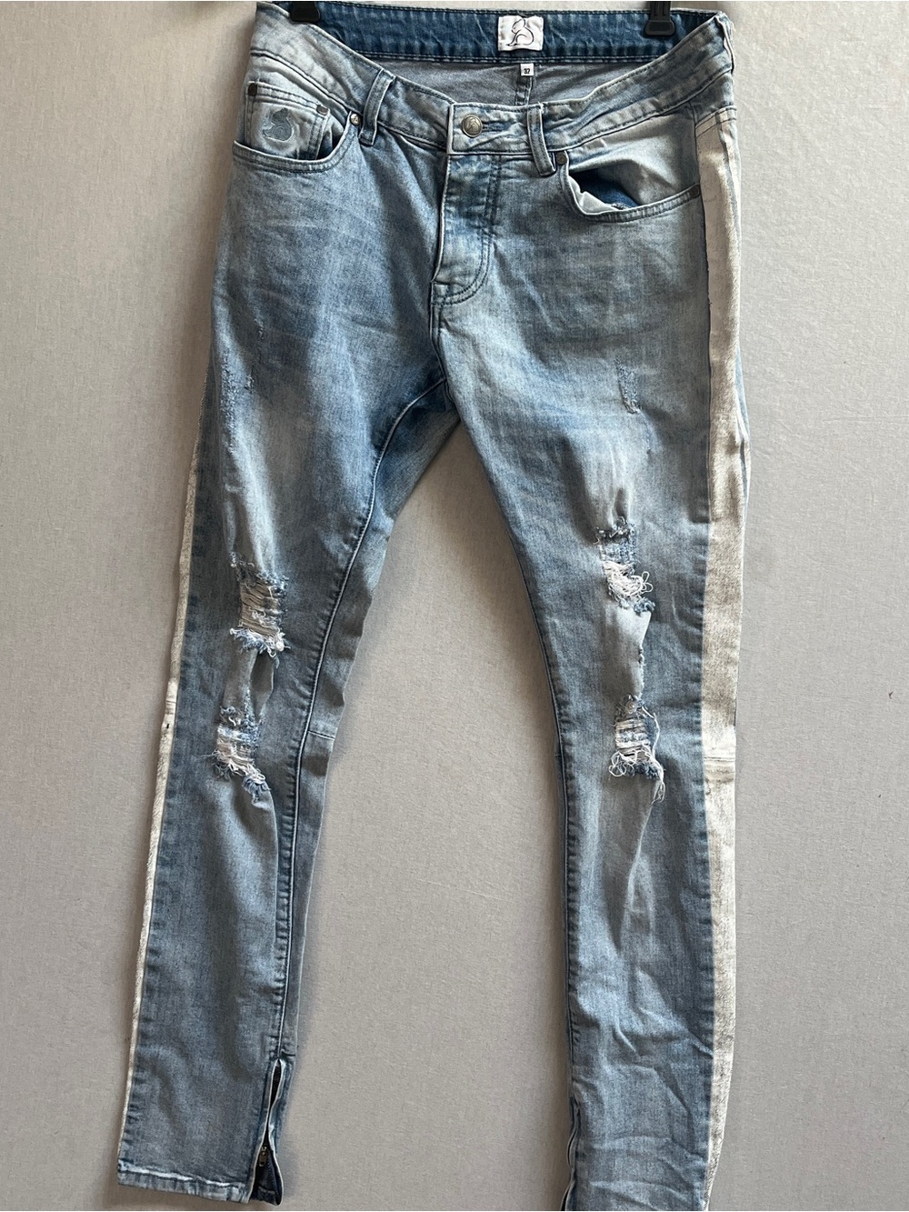 Kuwallatee Kul K2 Racer Distressed Slim Fit Stretch Denim Jeans 32